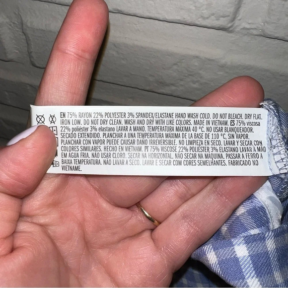 Forever 21 Blue and White Gingham Printed Skinny Leg Pants, Women’s Size Small - Picture 4 of 6